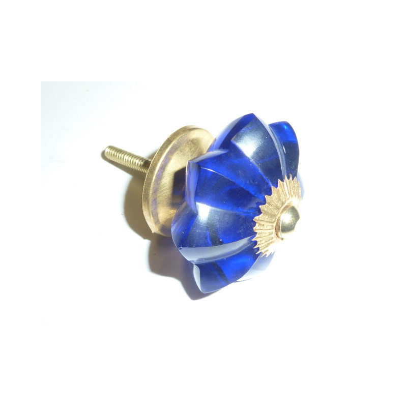 bouton citrouille 45 mm outremer - doré