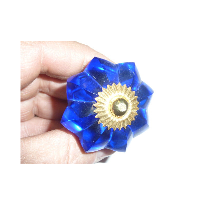 bouton citrouille 45 mm outremer - doré