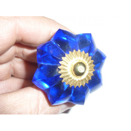 bottone zucca 45 mm blu oltremare - oro