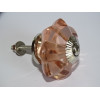 45 mm glass pumpkin button light pink color - silver