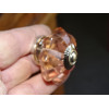 bouton citrouille en verre de 45 mm couleur rose clair - argenté