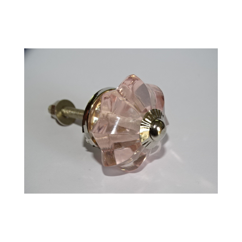 bottone a zucca 35 mm di colore rosa - argento
