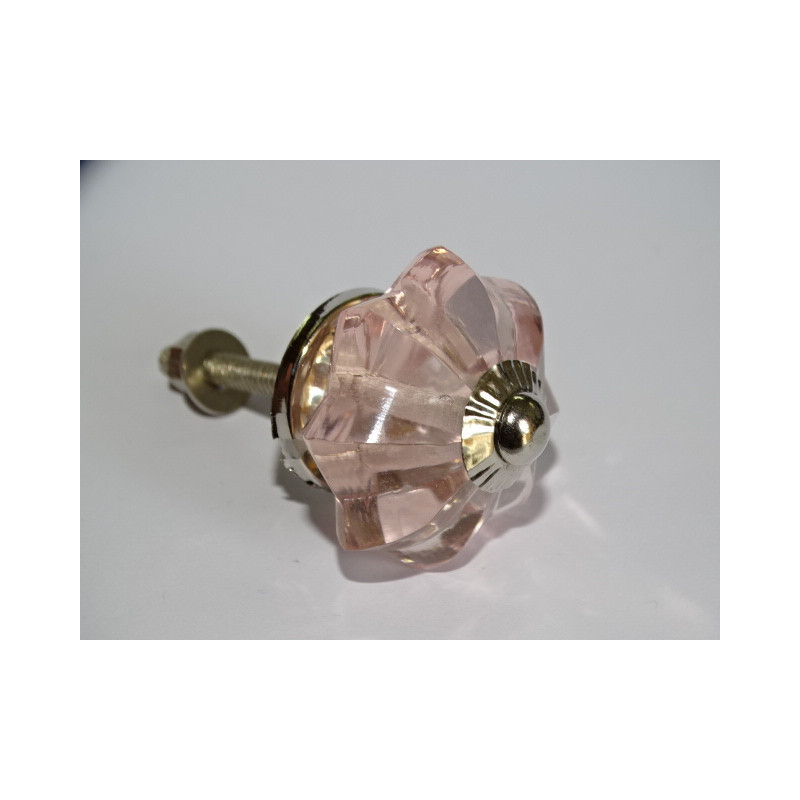 pumpkin button 35 mm in pink - silver color