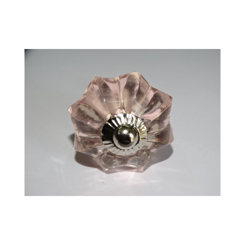 pumpkin button 35 mm in pink - silver color