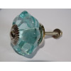 Botón calabaza cristal 45 mm color verde agua - plata