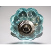 45 mm glass pumpkin button water green color - silver
