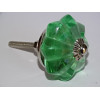 bouton citrouille en verre de 45 mm couleur vert clair - argenté