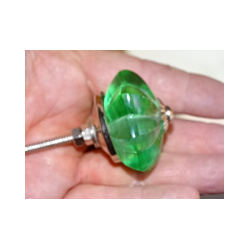 bouton citrouille en verre de 45 mm couleur vert clair - argenté