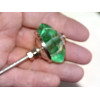 35 mm glass pumpkin button light green color - silver