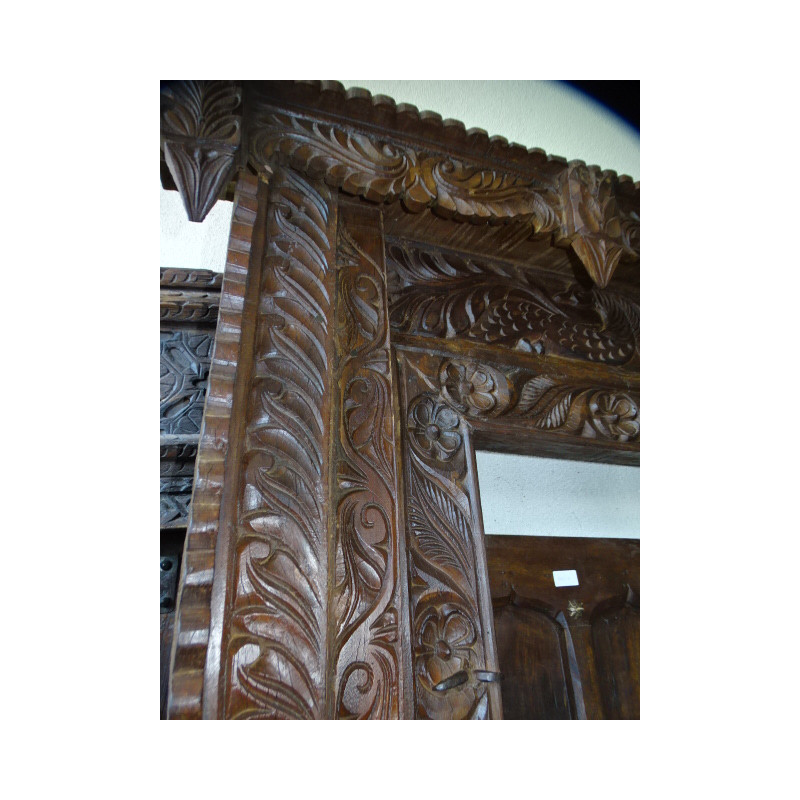 Puertas antiguas decoradas con dintel tallado 142x18x224 cm