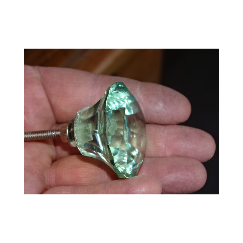 Botón cristal forma DIAMANTE 45 mm verde muy claro