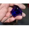 DIAMOND shaped glass button 50 mm ultramarine blue
