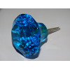 DIAMOND shaped glass button 50 mm turquoise color