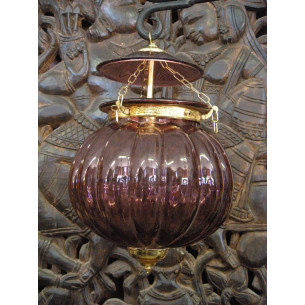 Lampe KHARBUJA verre souflé violette 22x22 cm