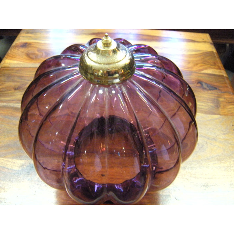 KHARBUJA Lampe geblasenes Glas lila 22x22 cm
