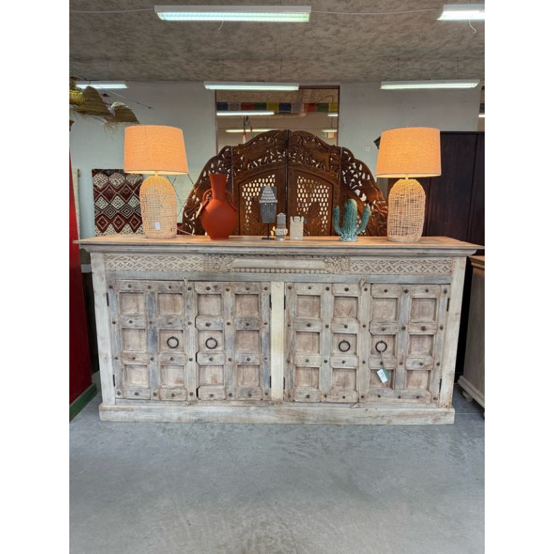 Buffet portes anciennes grand format 227x53x112cm