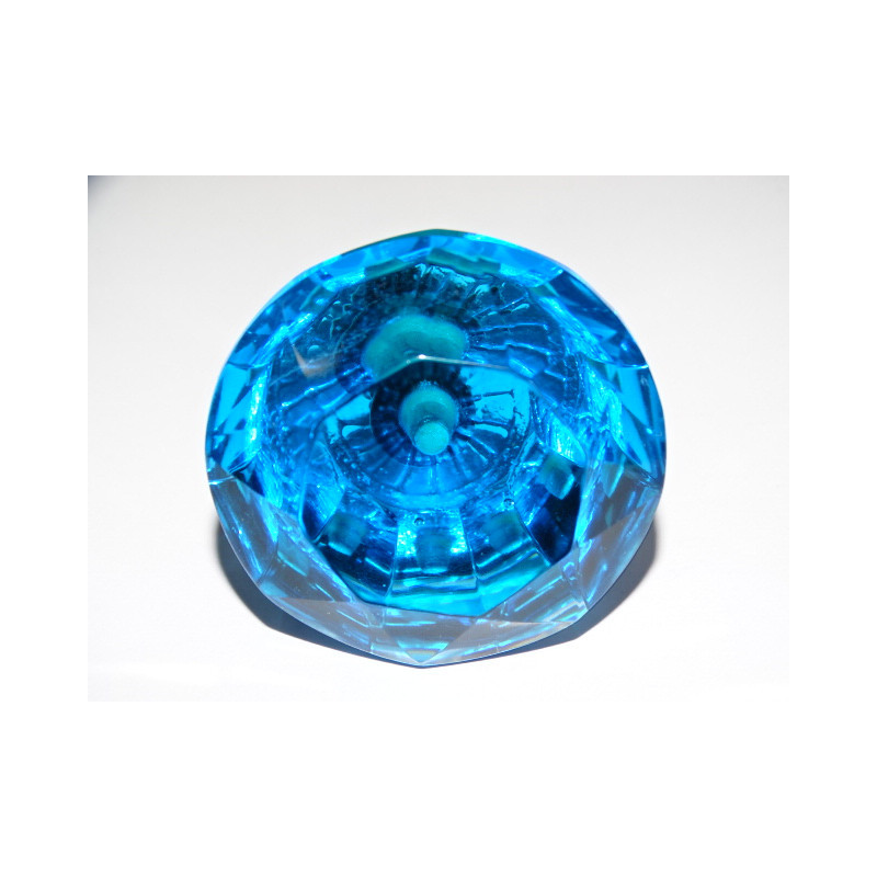 DIAMOND shaped glass button 50 mm turquoise color