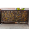 Buffet 4 portes sculptées noires et dorées