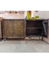 Buffet 4 portes sculptées noires et dorées