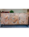 Buffet 2 portes 3 tiroirs pointes de Hongrie
