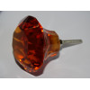 Bouton en verre en forme de DIAMANT 50 mm couleur ambre