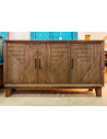 Buffet 3 portes en manguier sculpté