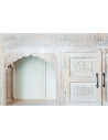 Buffet 2 arches Indiennes sculptées blanc sablé