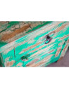 Paire de tables de chevet patine verte vieillie