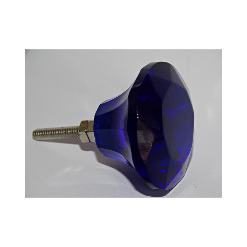 Botón de cristal en forma de DIAMANTE 45 mm azul ultramar