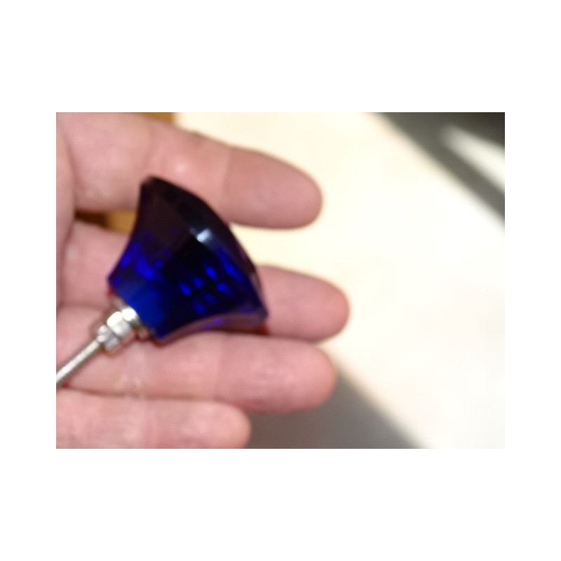DIAMANT-förmiger Glasknopf 45 mm Ultramarinblau