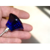 Bouton en verre en forme de DIAMANT 45 mm bleu outremer
