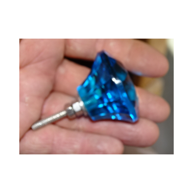 Bottone in vetro a forma di DIAMANTE 45 mm trasparente