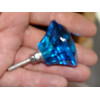 Bouton en verre en forme de DIAMANT 45 mm turquoise