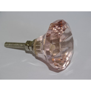 DIAMANT förmiger Glasknopf 35 mm Lachs