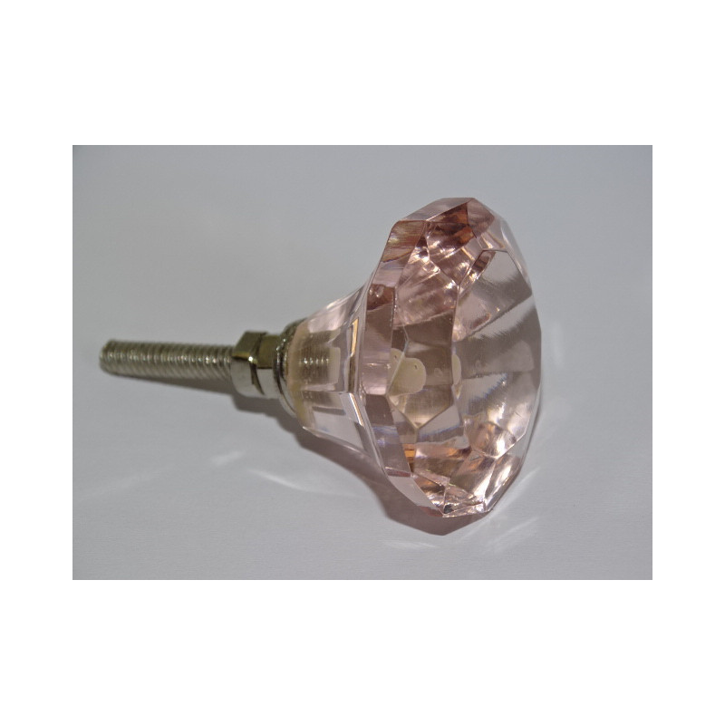 Bottone in vetro a forma di DIAMANTE 35 mm salmone