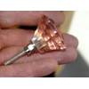 DIAMOND shaped glass button 35 mm salmon