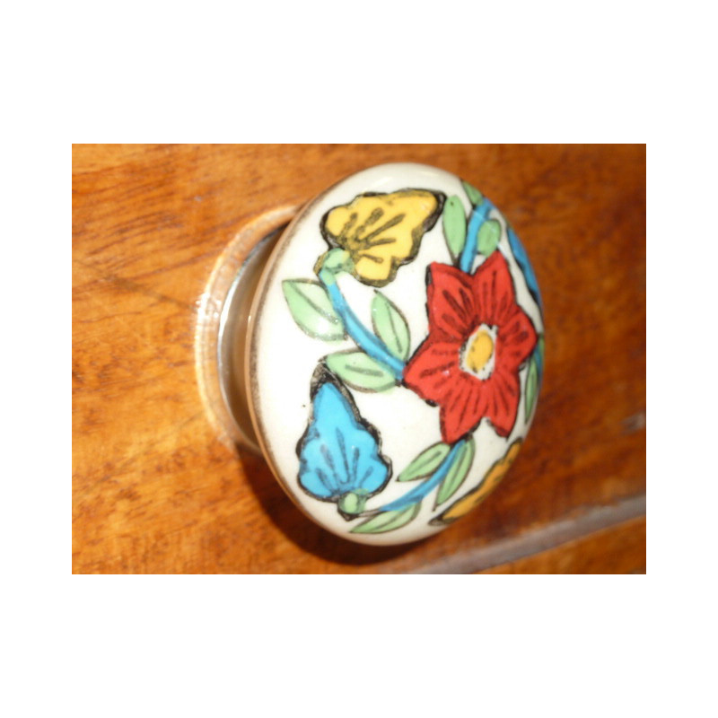 Yellow flower on ecru - Silver Rod