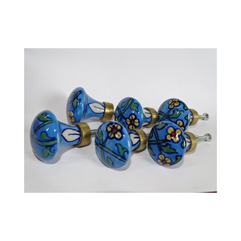 Conjunto de 6 botones de porcelana - Lote 69