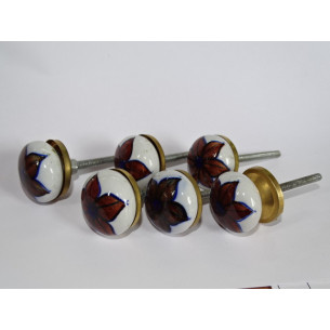 Lot de 6 petits boutons fleur verte 30 mm LOT 67