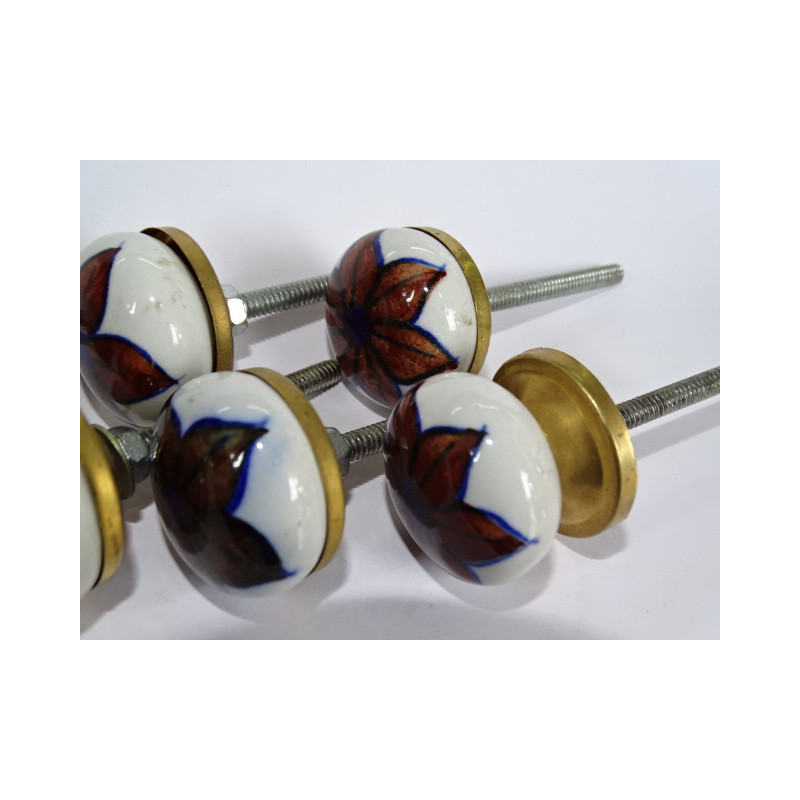 Lot de 6 petits boutons fleur verte 30 mm LOT 67
