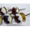 Set of 6 small dark brown flower buttons 30 mm LOT 67