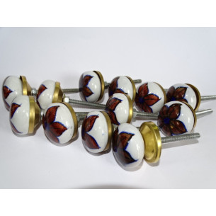 Lot de 12 petits boutons fleur marron foncé 30 mm LOT 65