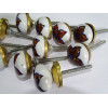 Lot de 12 petits boutons fleur marron foncé 30 mm LOT 65