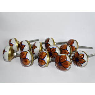 Lot von 12 kleinen hellbraunen Blütenknöpfen 30 mm LOT 64