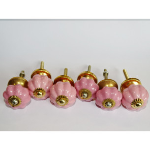 Set of 6 small pumpkin buttons 30 mm LOT 53