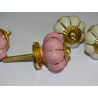 Set de 6 botones de calabaza 32 mm 3 rosas y 3 beige