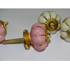 Set di 6 pulsanti di zucca 32 mm 3 rose e 3 beige