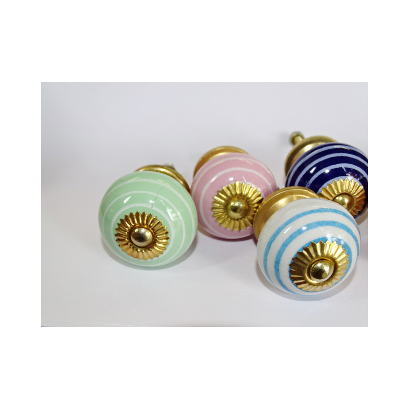 Conjunto de 6 botones con funciones de porcelana - Lote 44