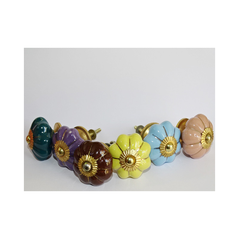 Conjunto de 6 botones de porcelana - Lote 42