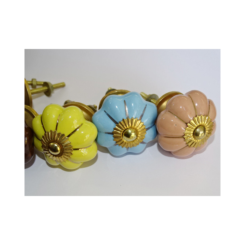Conjunto de 6 botones de porcelana - Lote 42